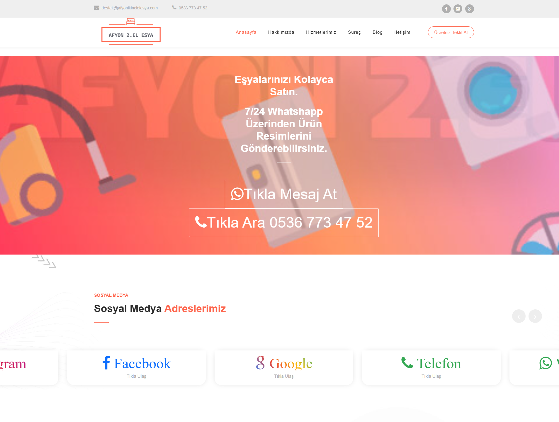 Afyon İkinci El Eşya website preview